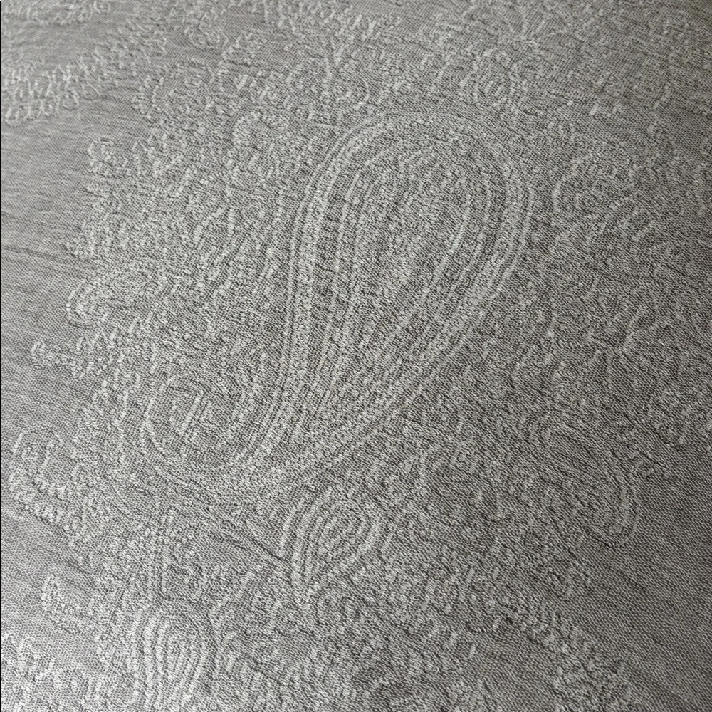 (1) Piu Belle Gray Paisley Throw Euro Sham‎ With Down Pillow Insert 26 x 26 Zip